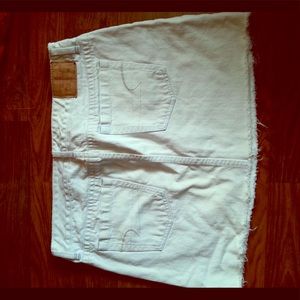 American Eagle white denim mini skirt